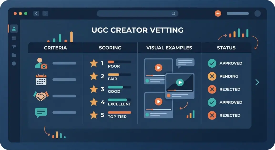 UGC creator vetting checklist with scoring criteria for Facebook ad content production
