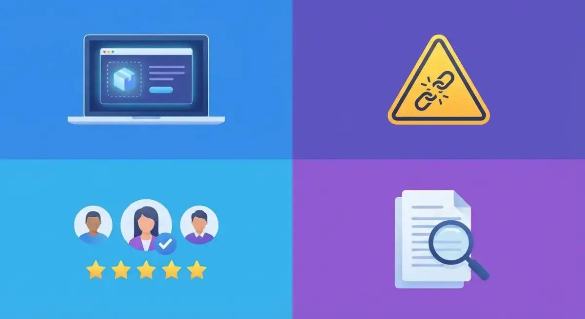 Creative framework showing four types of SaaS ad creatives: product demo, pain point, social proof, and educational content