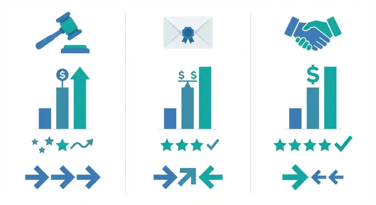 Comparison chart showing differences between RTB open auction, private marketplace, and programmatic direct buying models