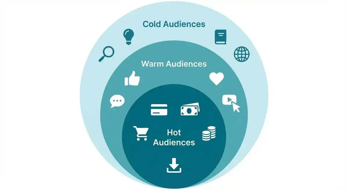 Схема таргетинга аудитории для рекламы онлайн-курсов: interests, behaviors, lookalikes и custom audiences