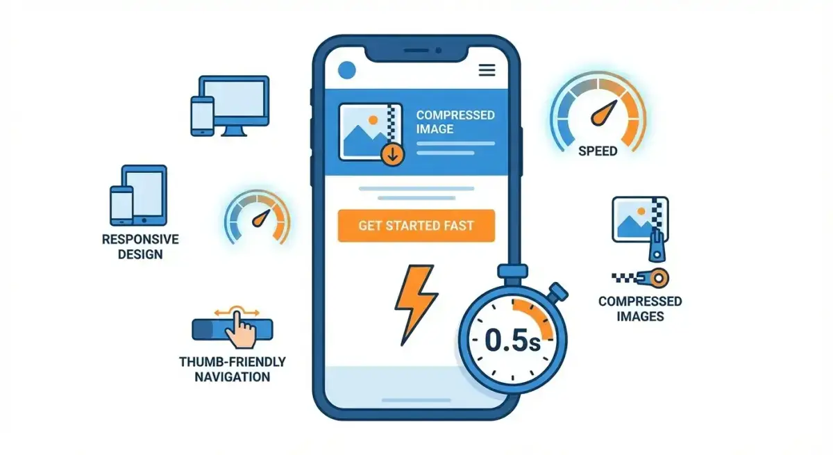Мобільний лендинг з швидким завантаженням та оптимізованим CTA для Facebook-аудиторії