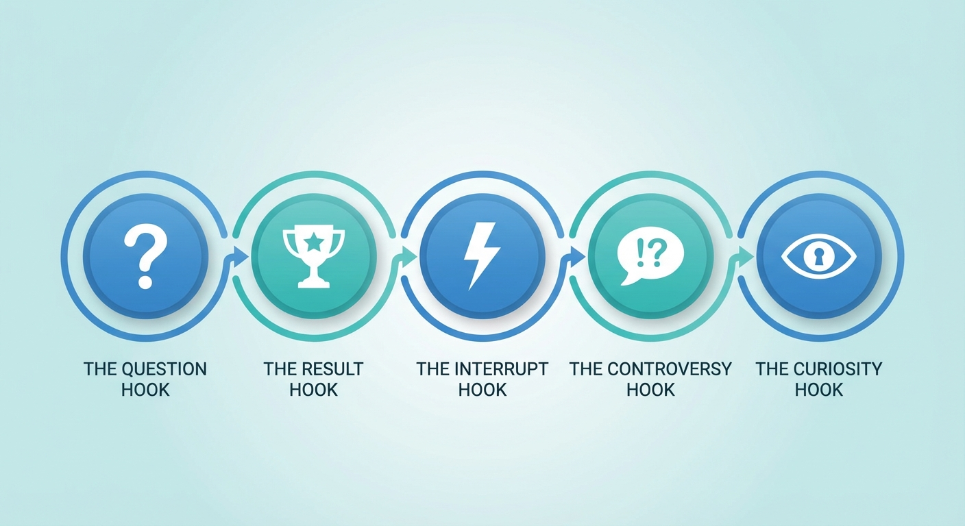 Пять типов хуков видеорекламы: вопрос, результат, прерывание, провокация, интрига
