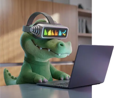 Adligator mascot typing