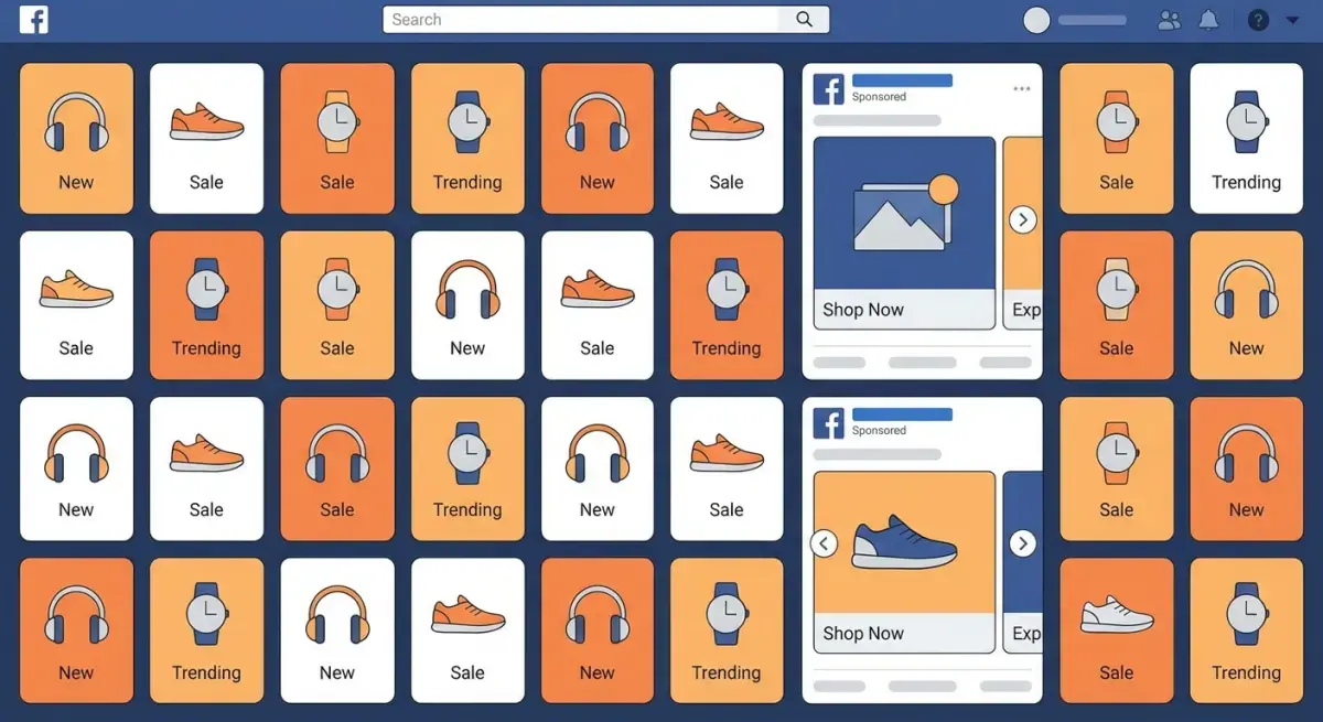 Facebook ads strategy dashboard for health and fitness brands showing gym and supplement ad campaigns