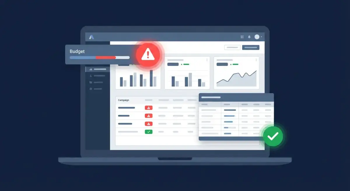 Facebook Ads audit checklist for media buyers showing common budget-wasting mistakes