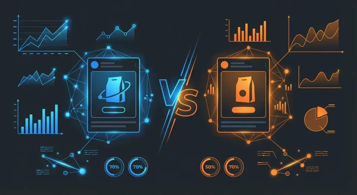 Визуализация процесса A/B тестирования рекламных креативов с использованием spy-данных конкурентов на профессиональном дашборде