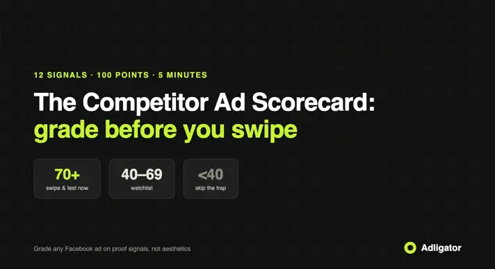 The Competitor Ad Scorecard: 12 signals and 100 points to grade any Facebook ad before you swipe it