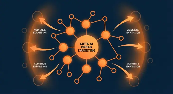 Meta broad targeting 2026 guide showing the shift from interest-based to AI-driven Advantage+ audience targeting