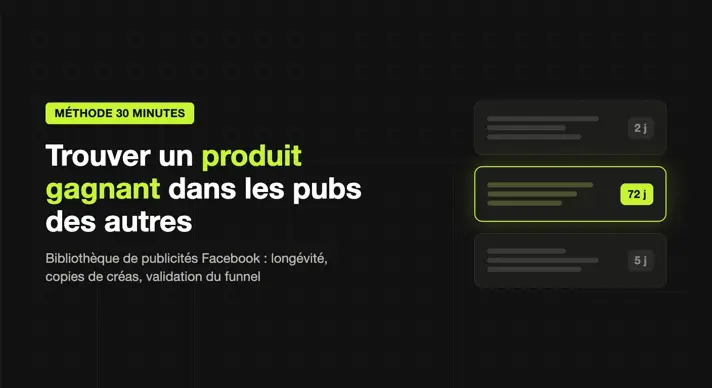 Trouver un produit gagnant en dropshipping dans les publicités Facebook : la méthode 30 minutes