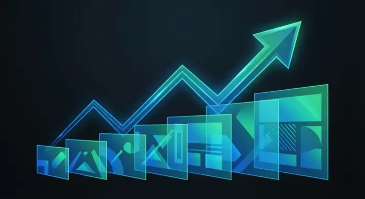 Візуалізація процесу масштабування рекламних кампаній Facebook від малого тестового бюджету до великих кампаній з графіками зростання