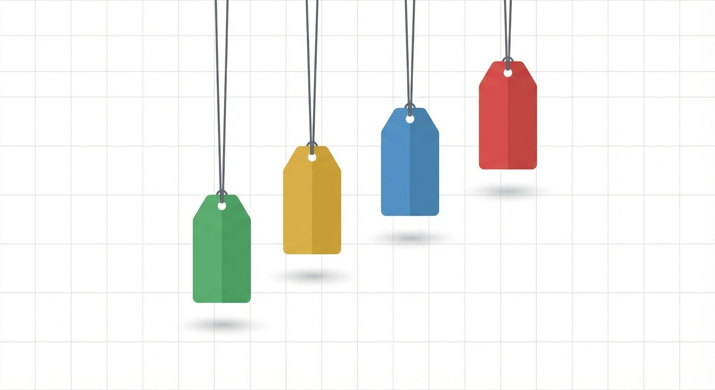 Price tags comparing different ad spy tool pricing tiers