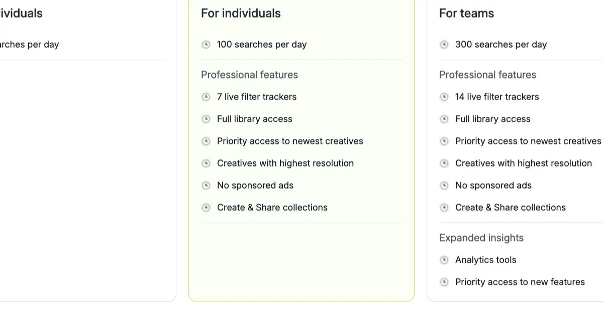 Pricing comparison between AdPolice and alternative ad intelligence tools showing cost breakdown
