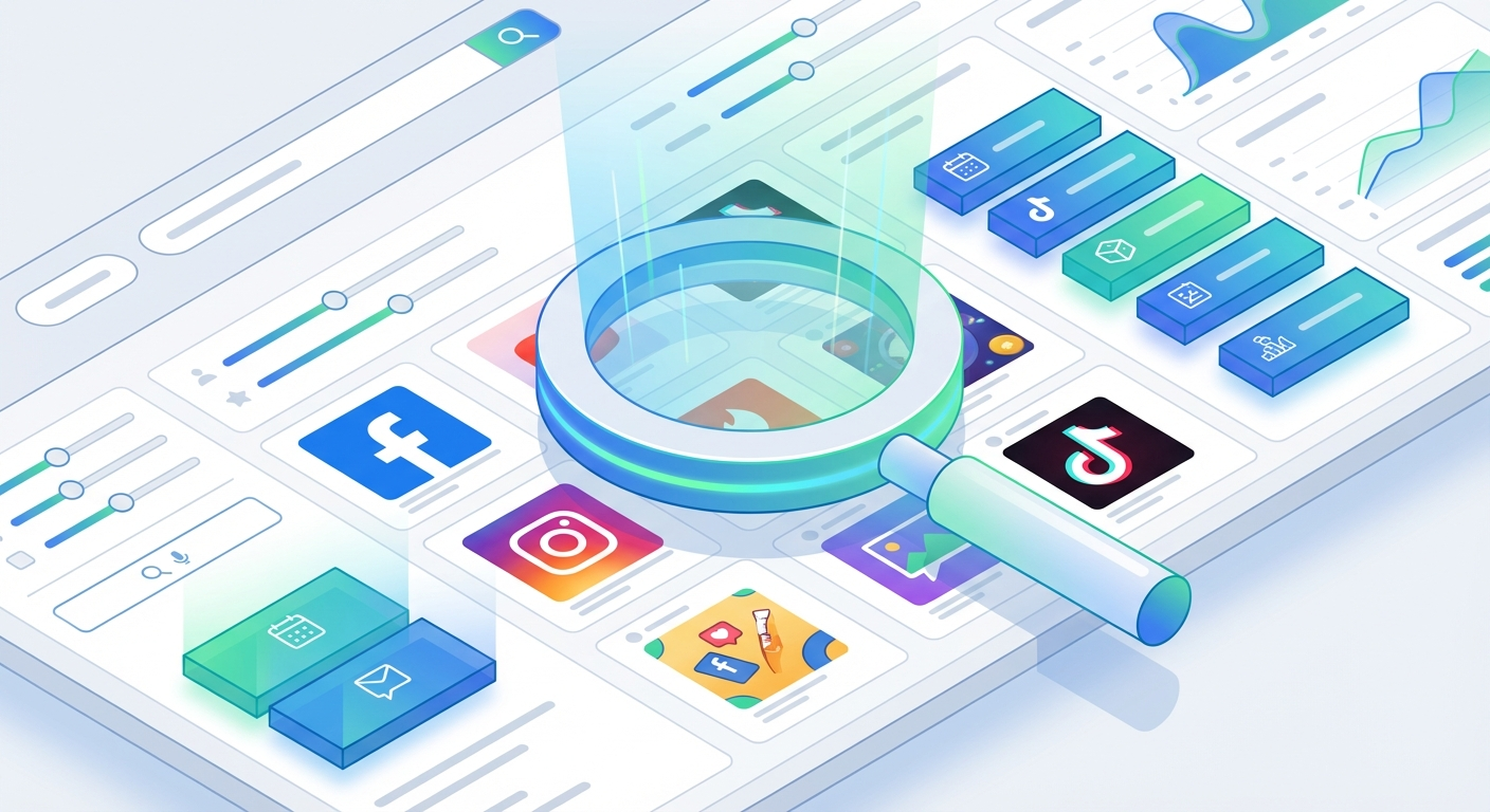Advanced search filters and capabilities for ad intelligence research