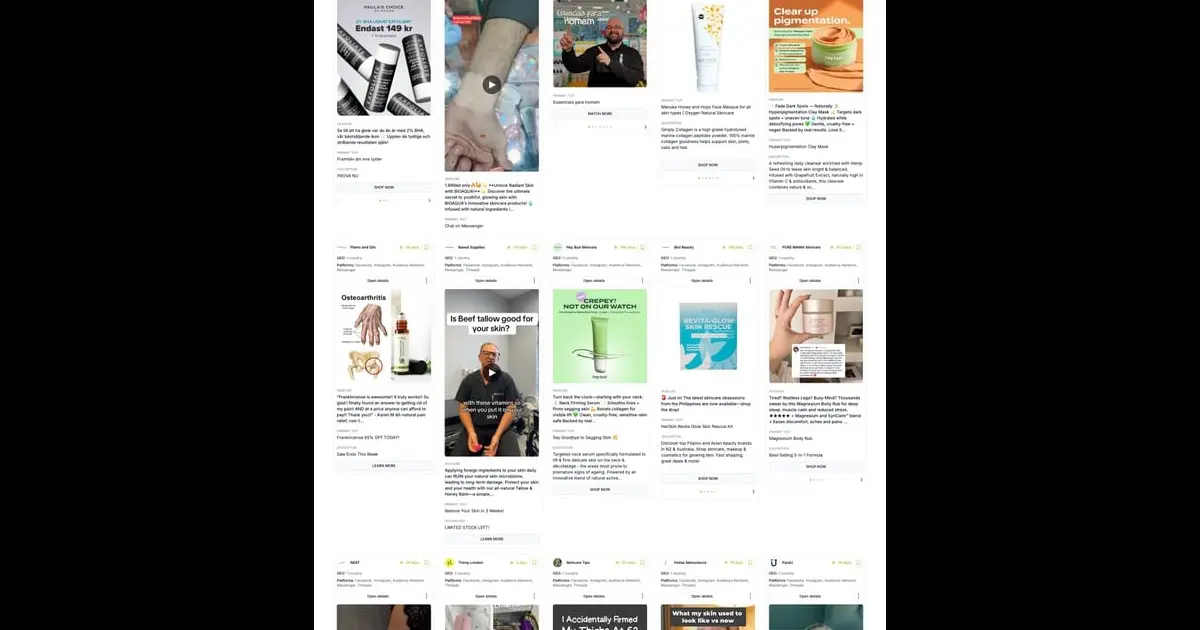 Comparison of top Instagram ad spy tools showing search interfaces and filter options for competitor ad tracking