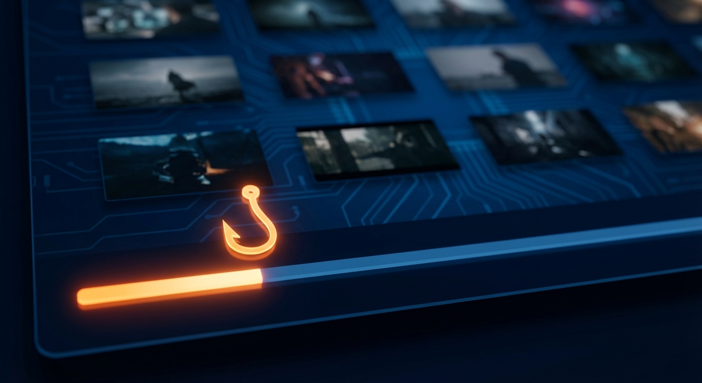 Video player timeline with first 3 seconds highlighted and hook icon emerging