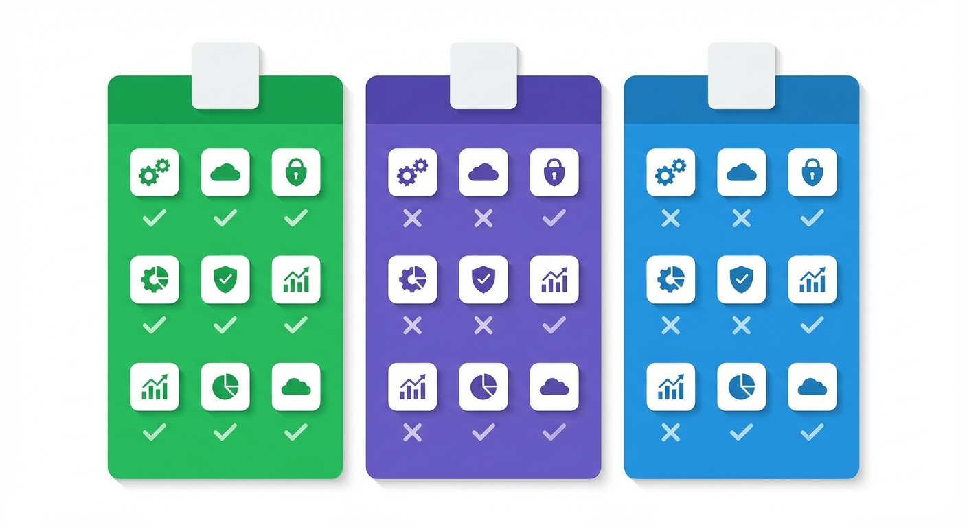 Comparison chart of Foreplay Spyder, Adligator, and Panoramata features and pricing