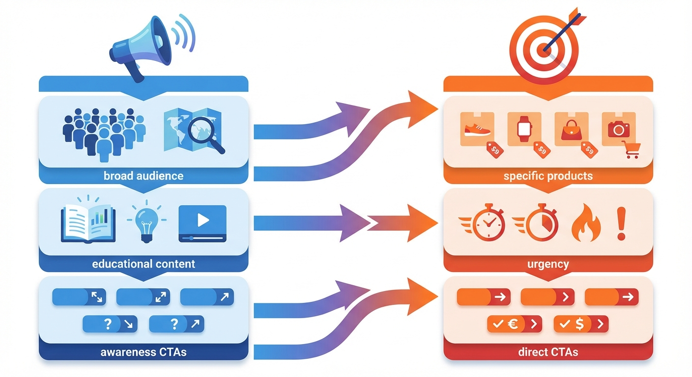 Diagram showing how to identify retargeting vs prospecting ads through creative signals