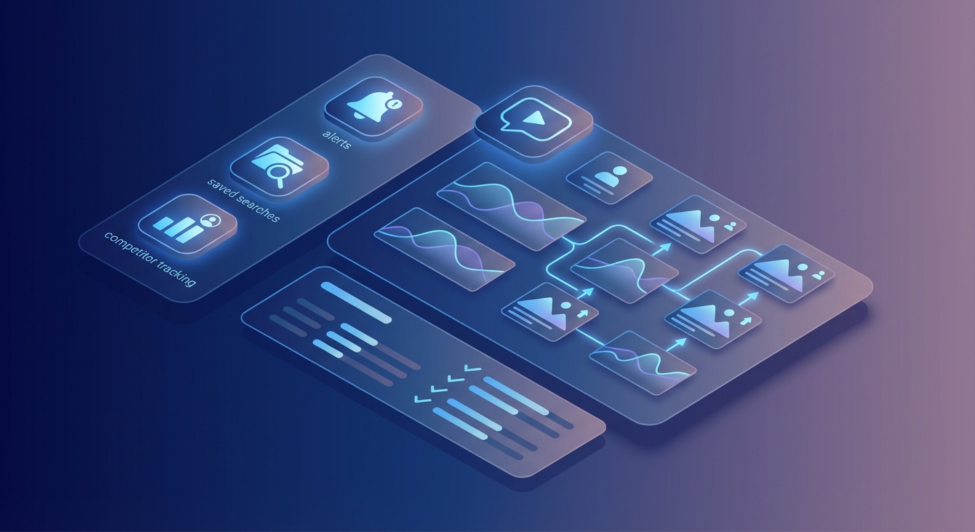 Instagram ad monitoring workflow dashboard with automated tracking and alerts