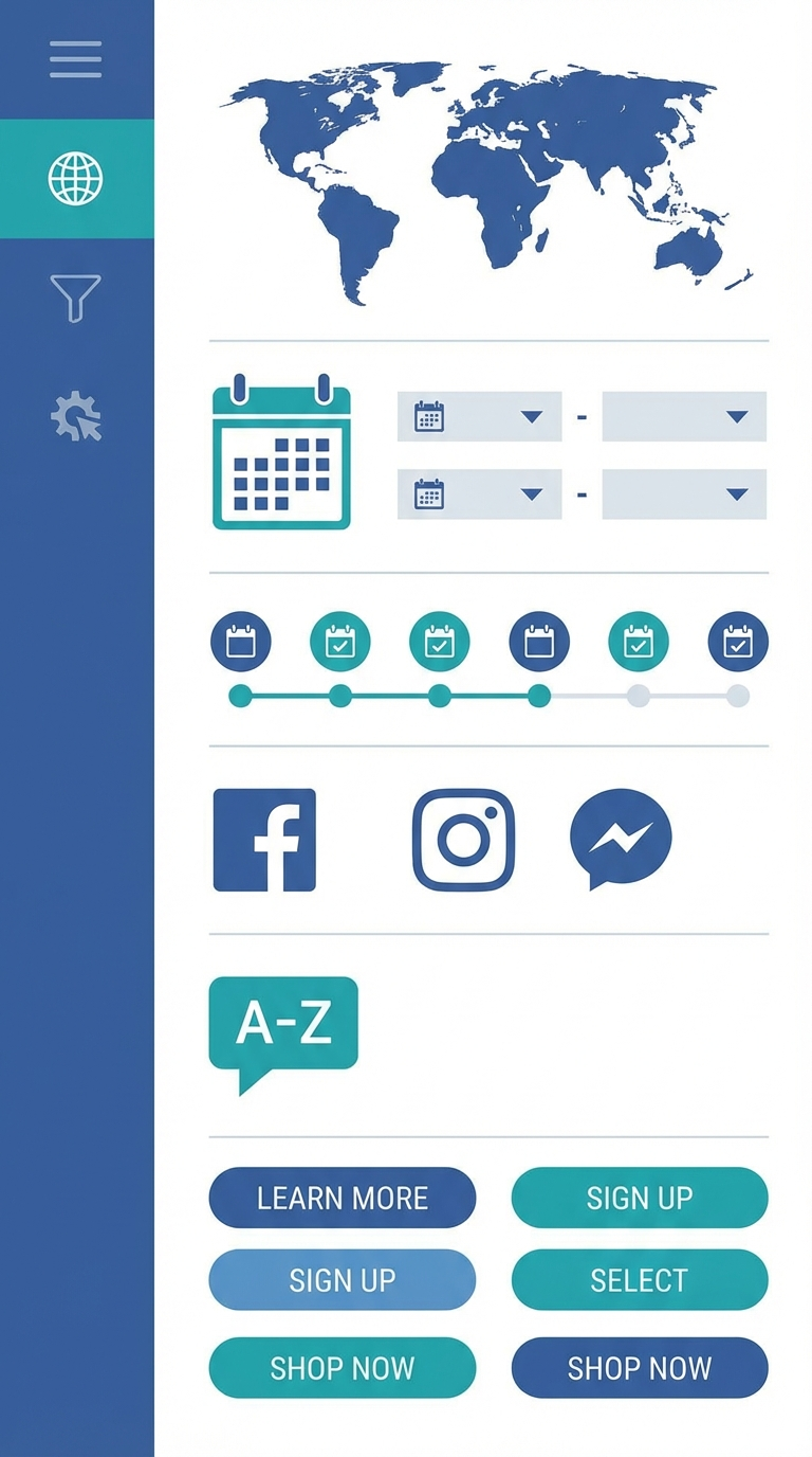 Панель фільтрів кампаній в Adligator: GEO, дата створення, дні активності