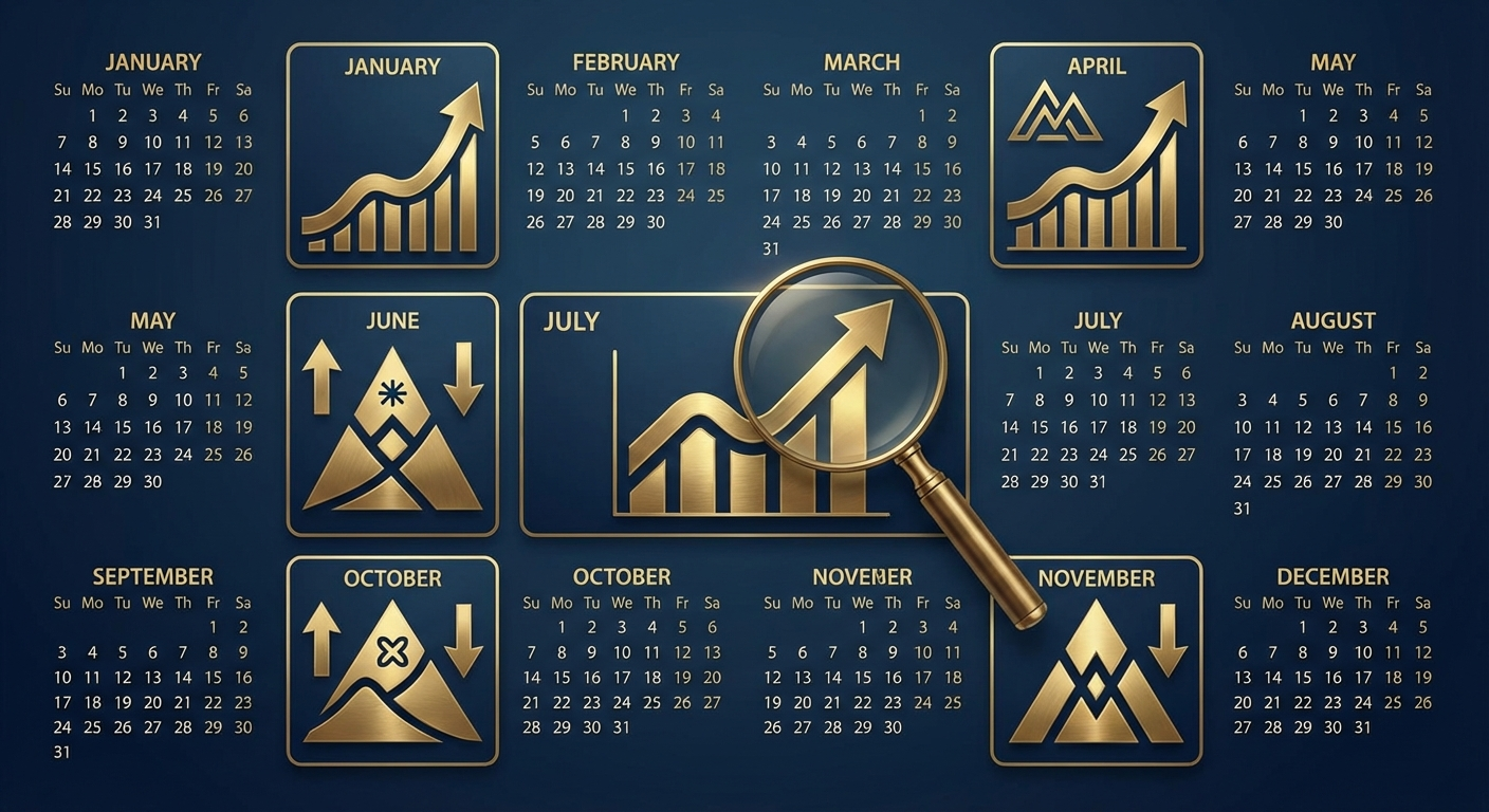 Календар із сезонними піками та іконками реклами